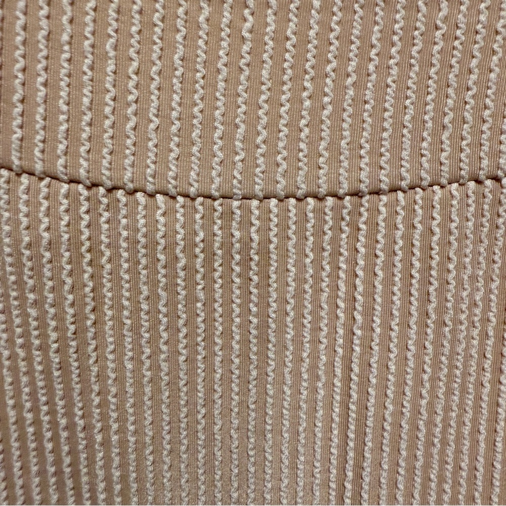 Ribbed Knit Top Beige Tan Oversized - Picture 4 of 7